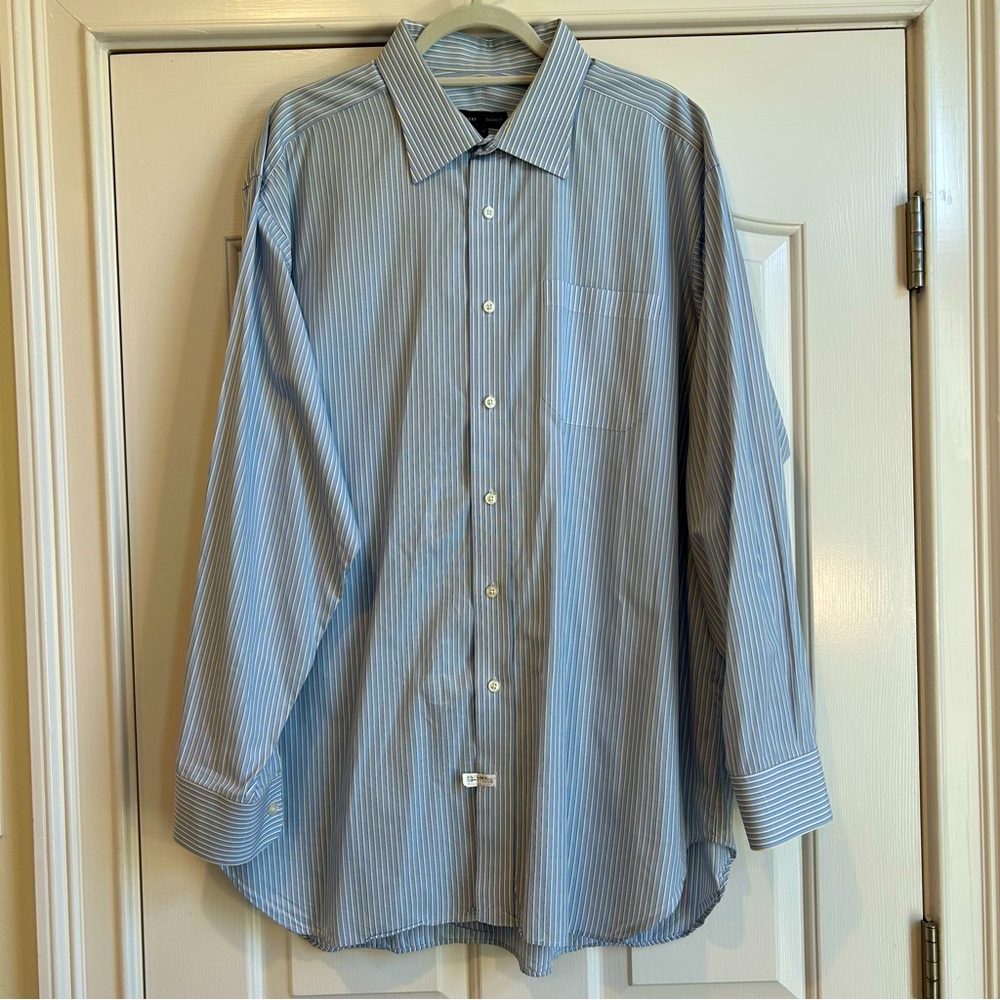 Robert Talbot Men's Blue/White Stripe Dress Shirt